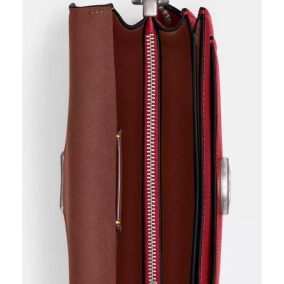 NEW! Coach Red Pebbled Leather Tabby 20 - Picture 6 of 6